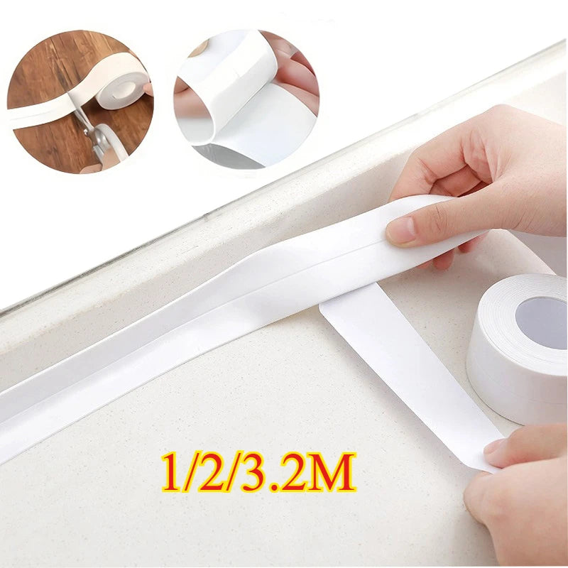 PVC Waterproof Sealing Tape Bathroom Toilet Caulk Tapes Kitchen Sink Countertop Mildew Fouling Proof Sealer Self Adhesive Strip Zpaxo