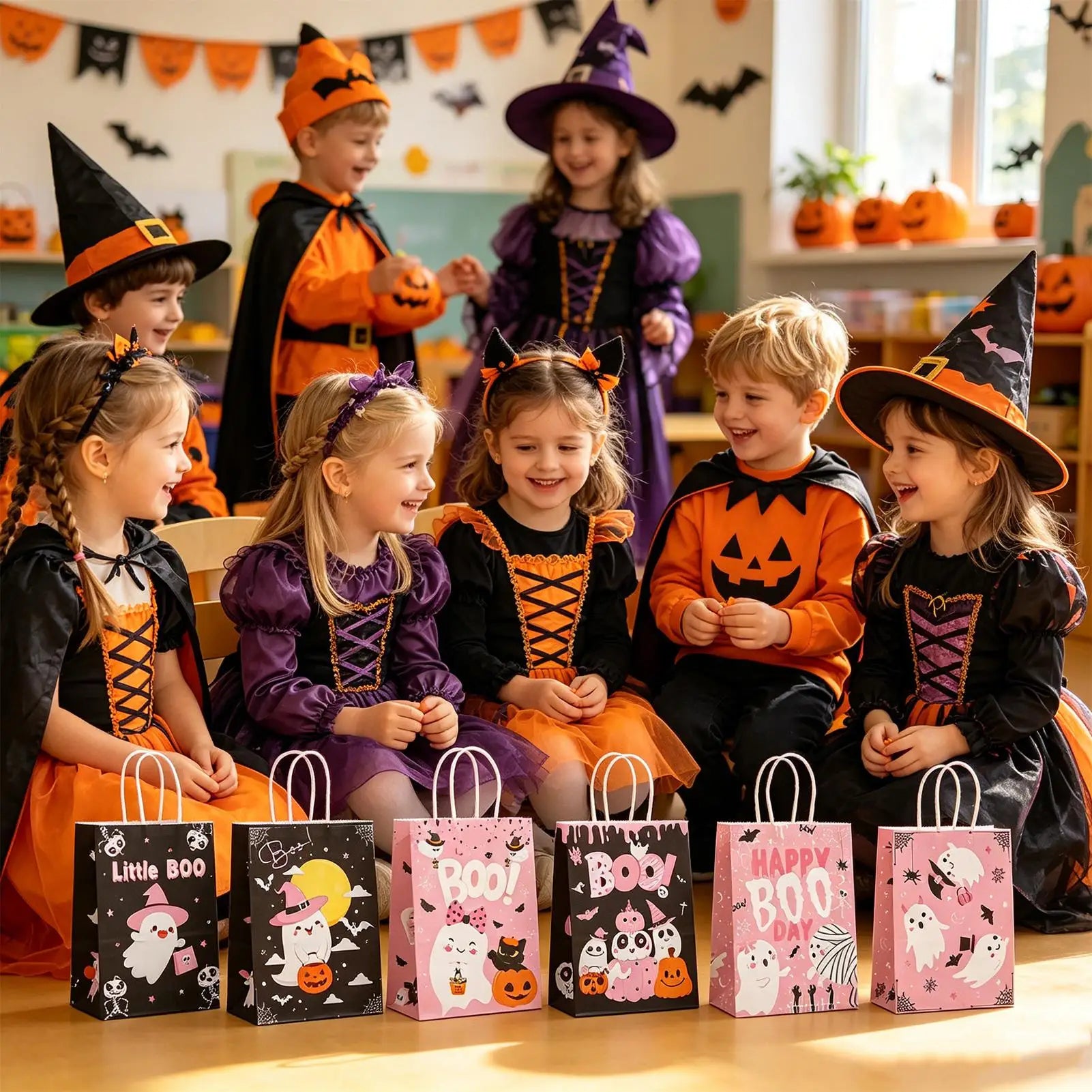Halloween Goodie Bags 6 Cookie Wrapping Candy Storage Kids Teens