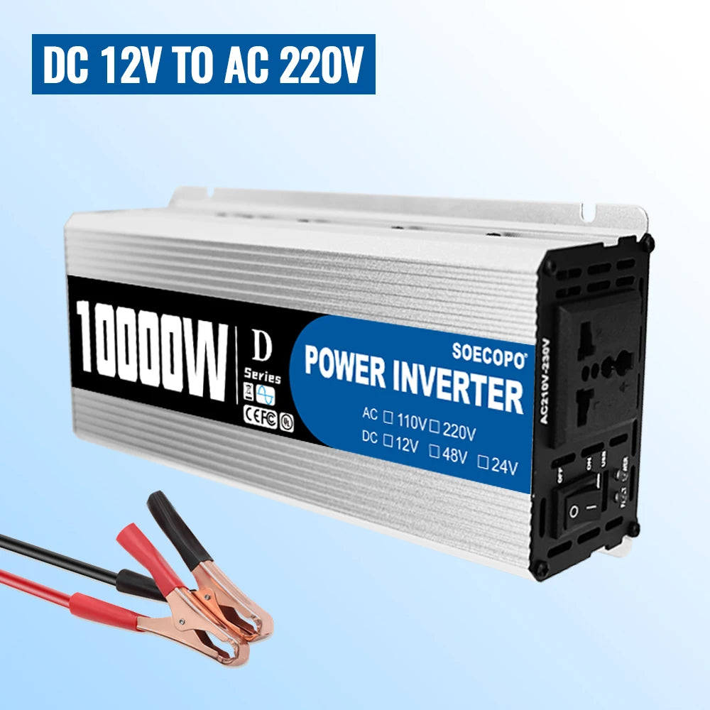 10000W Peak Power Inverter DC 12V 24V 48V AC 110V 220V Universal