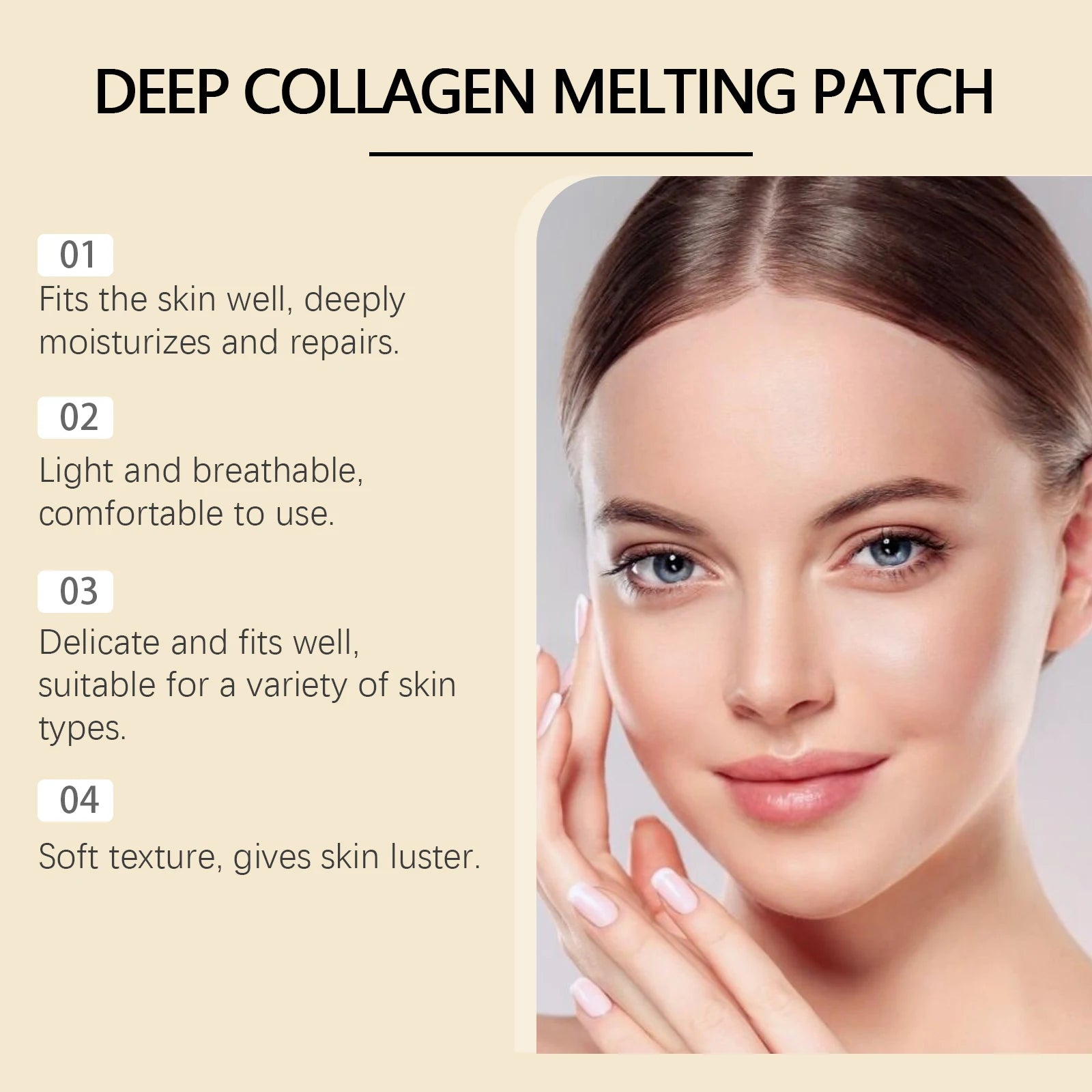 Hoygi Collagen Water-Soluble Patches – Eye & Face Firming Mask Collagen Face Patch Zpaxo