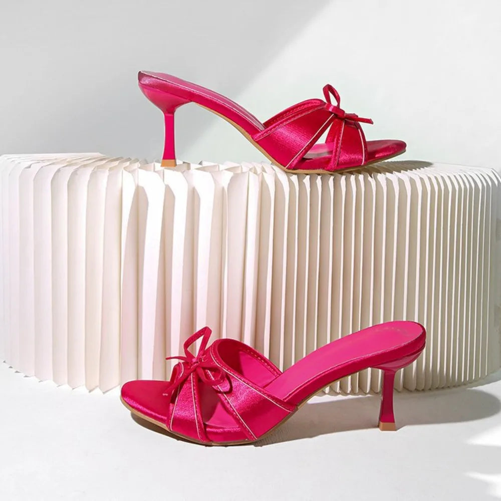 Sexy Pointed Toe Mule High Heels Women Slipper Fashion Mixed Color Slip on Slides Summer Party Stripper Sandal Shoes Zpaxo