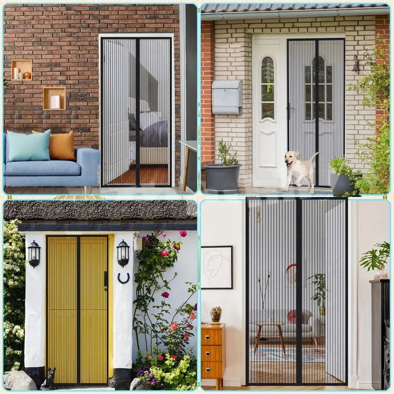 Self-closing Magnetic Insect Screen Invisible Door Screening Curtain