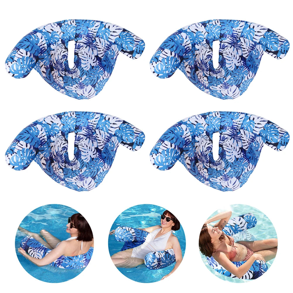 Inflatable Pool Lounger Plant Pattern Floating Chair Floats Swimming Zpaxo