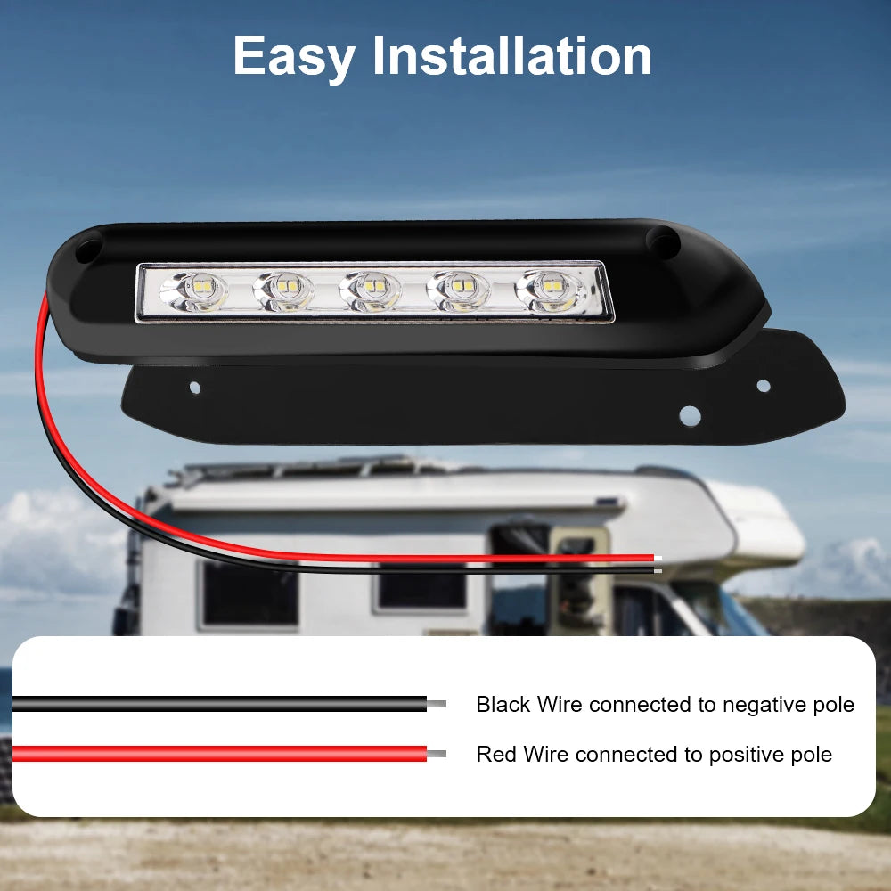12V 24V RV Van Trailer Exterior Lamp Caravan Interior Wall Lamps LED
