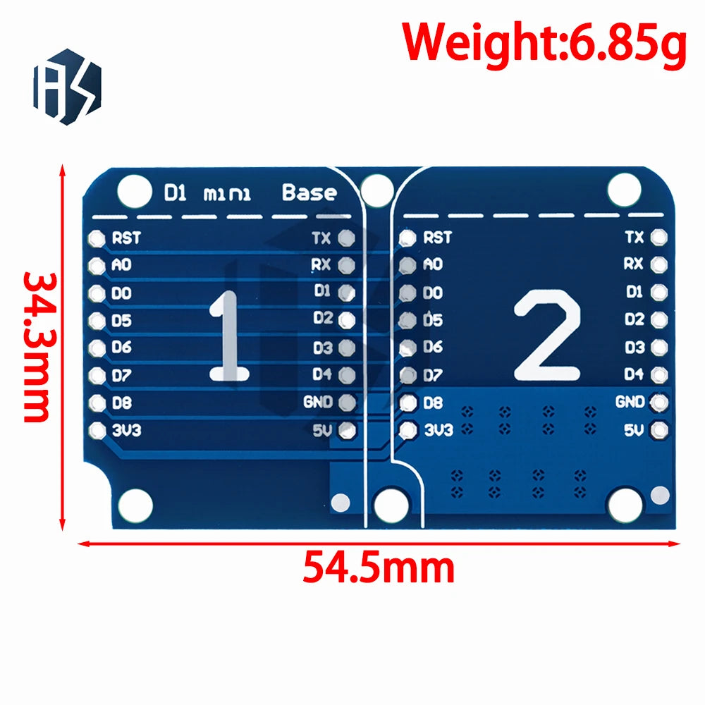 for WeMos D1 Mini Double-Sided Perfboard ProtoBoard Shield - Triple-Layer Stackable Design for Arduino or ESP8266 Zpaxo