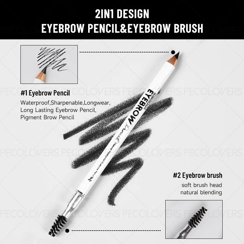 3-Color Waterproof Eyebrow Pencil Long-lasting Brow Dye Tint Pen Zpaxo