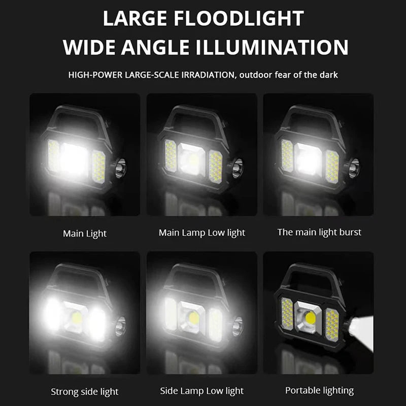 KDULIT Solar Rechargeable COB LED Flashlight – Zoomable Waterproof