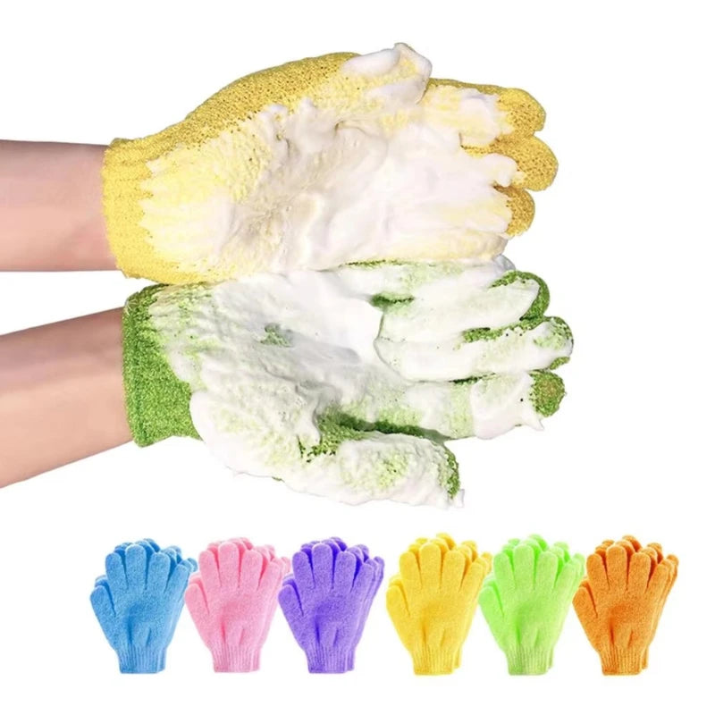 Five Finger Exfoliating Bath Gloves – Body Scrub Shower Mitt