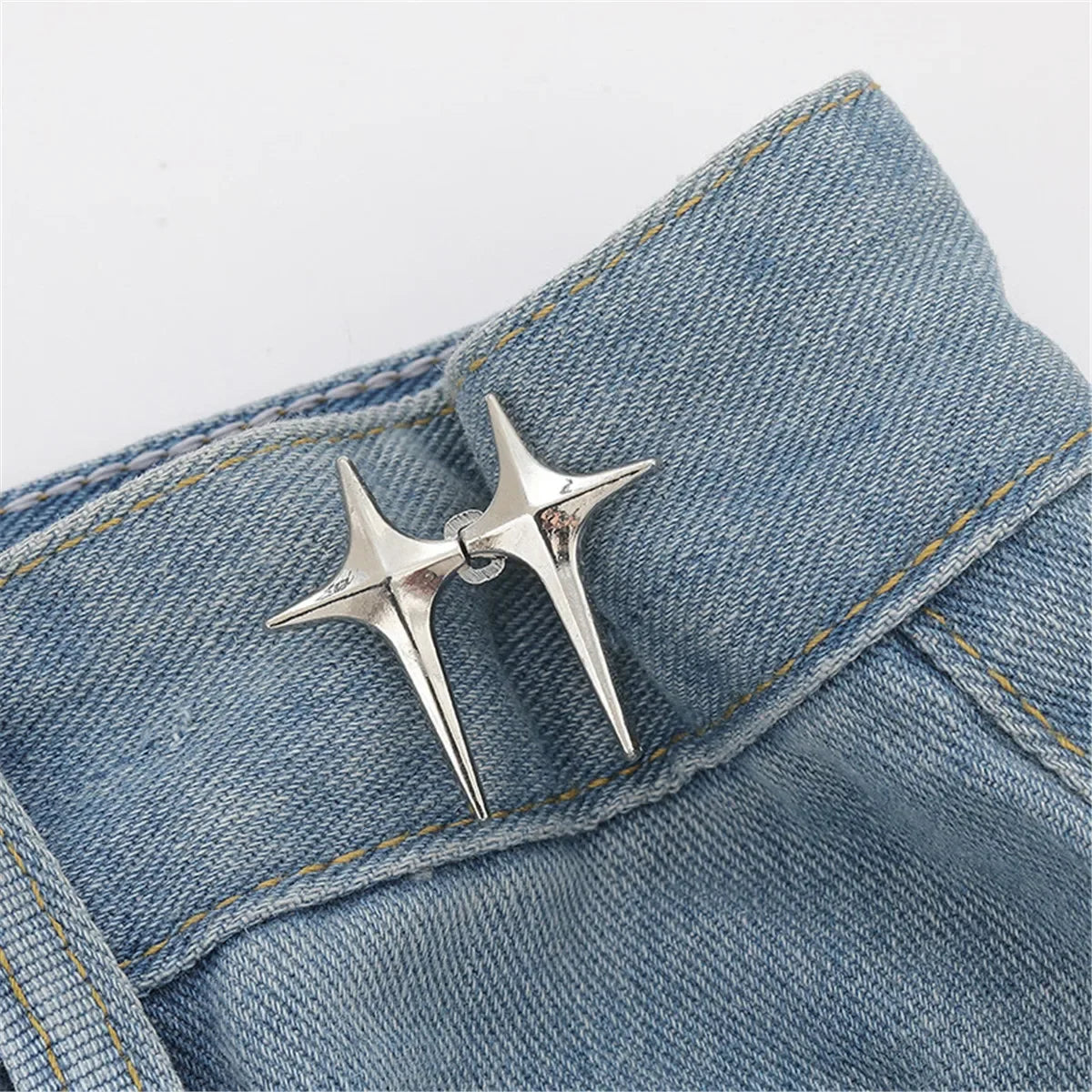1 Pair Jeans Button Adjustable Clips for Pant Skirts Waist Tightener Buckle Snap Button Adjuster Pants Pin Retractable Button Zpaxo Star
