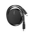 652F Double End USB C Retractable Cable 240W Fast Charging 480Mbps Zpaxo Black CN