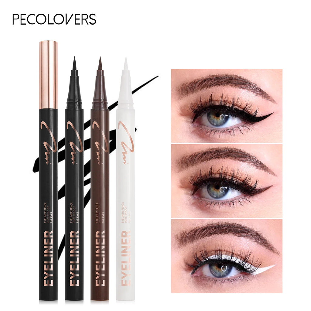 Sweat Proof Waterproof Ultra-thin Liquid Eyeliner Pencil White Black Zpaxo