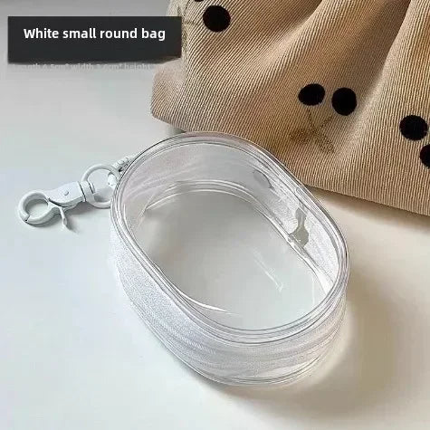 New 1/10PCS Data Cable Charger Charging Storage Transparent Coiling Travel Earphone Storage Case Mobile Phone Organizer Pouch Zpaxo White 1pc