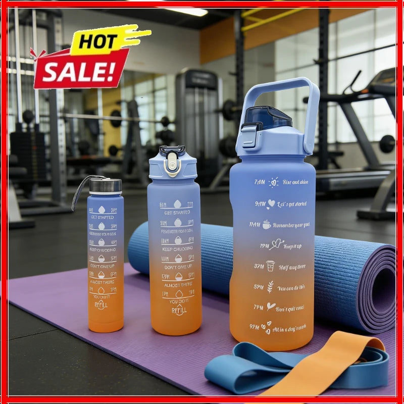 3-Pack Motivational Water Bottles 1L – BPA-Free Leakproof Sport Sport Water Bottle Zpaxo