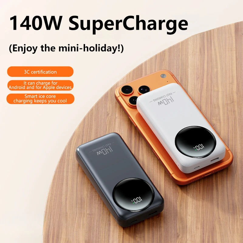 5000000mAh Power Bank 140W Super Fast Charging Powerbank Portable External Battery Charger for iPhone Huawei Samsung Zpaxo