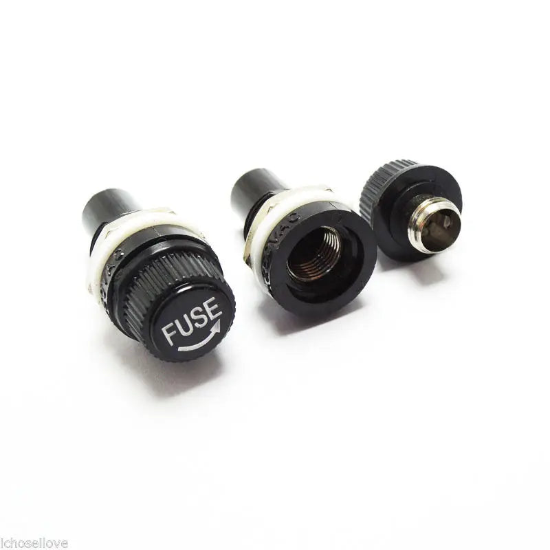 5 Glass Fuse Holders 5x20 Insurance Tube Socket Holder Panel Mount