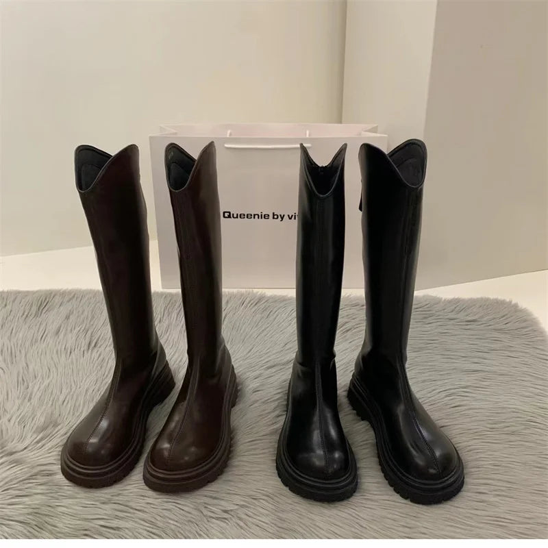 2023 Slim Woman Boots Fashion Women Knee-high Heel Women's Shoes Zpaxo