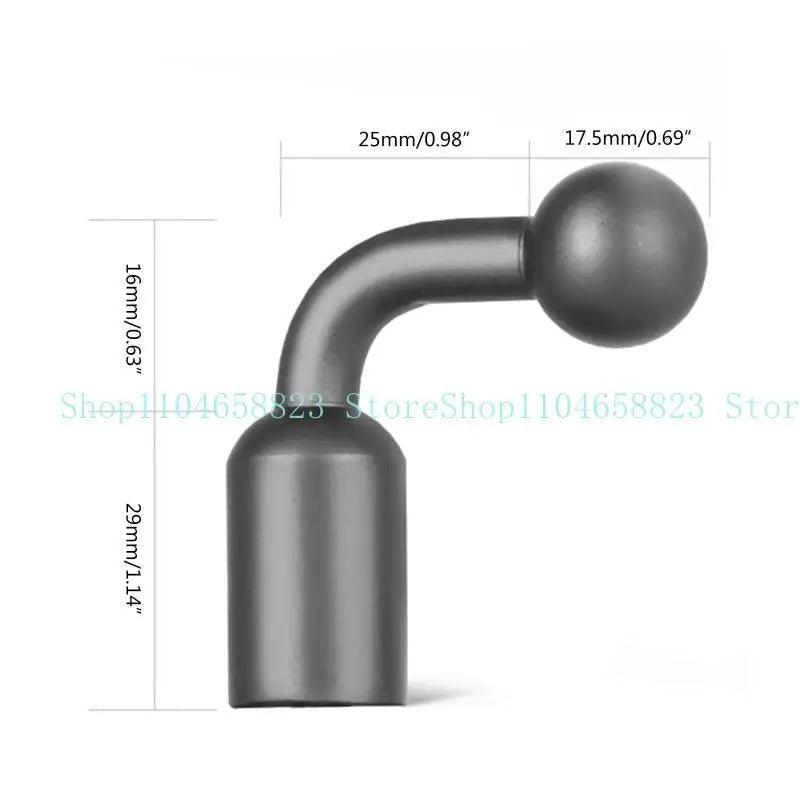 Aluminum Alloy 17mm Ball Head Adapter to 1/4 Screw Hole Mount Converter Holder Stand for Tripod Selfie Handle Grip Zpaxo