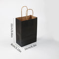 5/24Pcs Kraft Paper Bags Black Blue 16x22x8cm Reusable Gift Bag with Handle for Birthday Party Favor Wedding Christmas Shopping Zpaxo Black Other 24Pcs