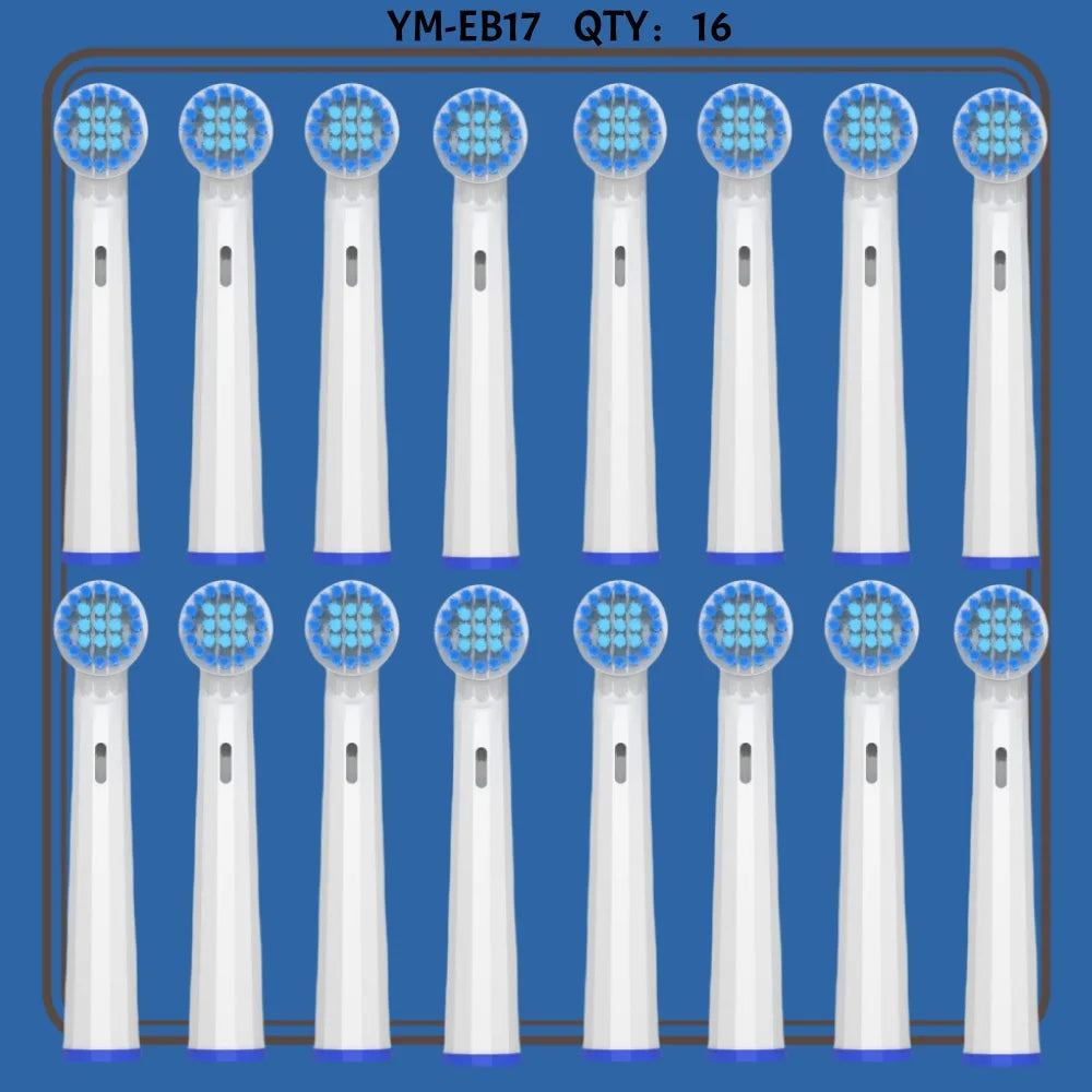 4 16 Electric Toothbrush Head Oral B Sensitive Replacement Brush Zpaxo YM-EB17-16pcs