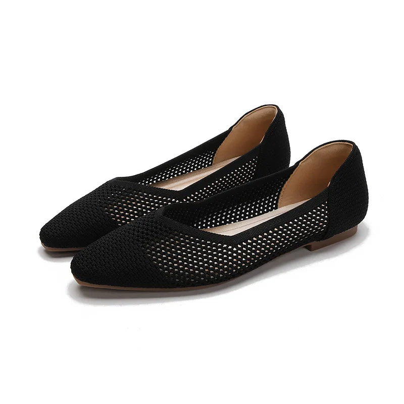 Large 43 42 41 Flat Shoes Women's Spring Summer Knitting Fly Line