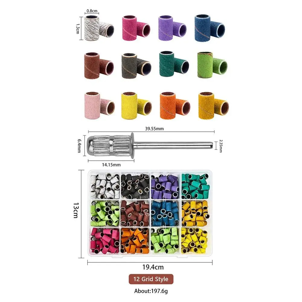 Electric Manicure 180 240 Nail Sanding Cap Bearing Sleeve Box Drill Zpaxo