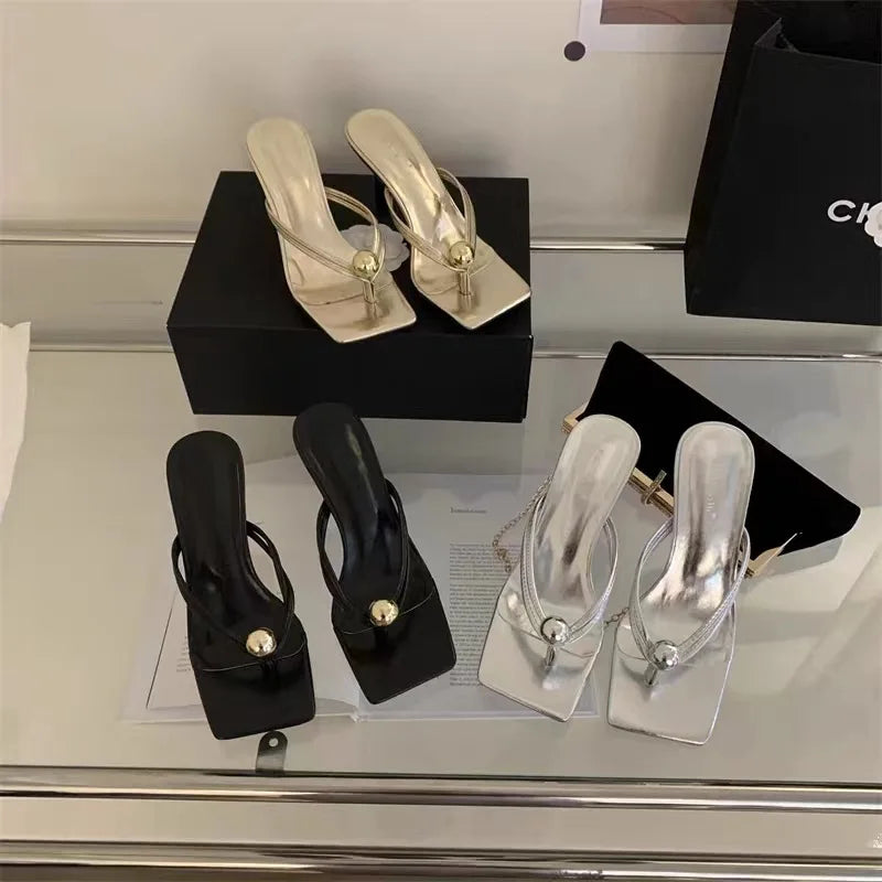 Pearl Thong Sandals Women's Summer Outer Wear 2025 Fashion Elegant