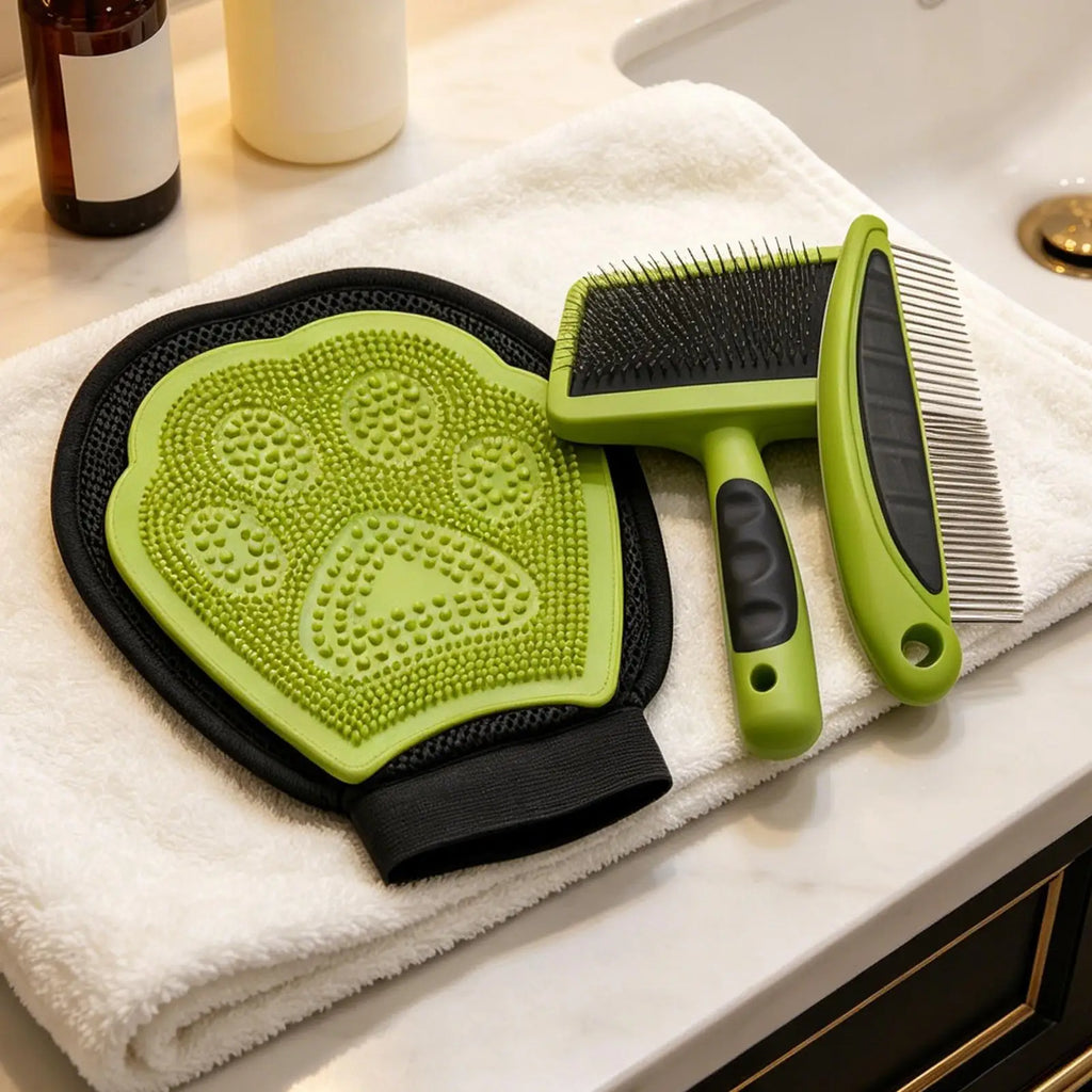 Dog Grooming Brush Set Dematting Comb Dog Brush And Comb Set For Removing Knots Cats Kitten Detangling Puppy Bath Shower Zpaxo China Mainland