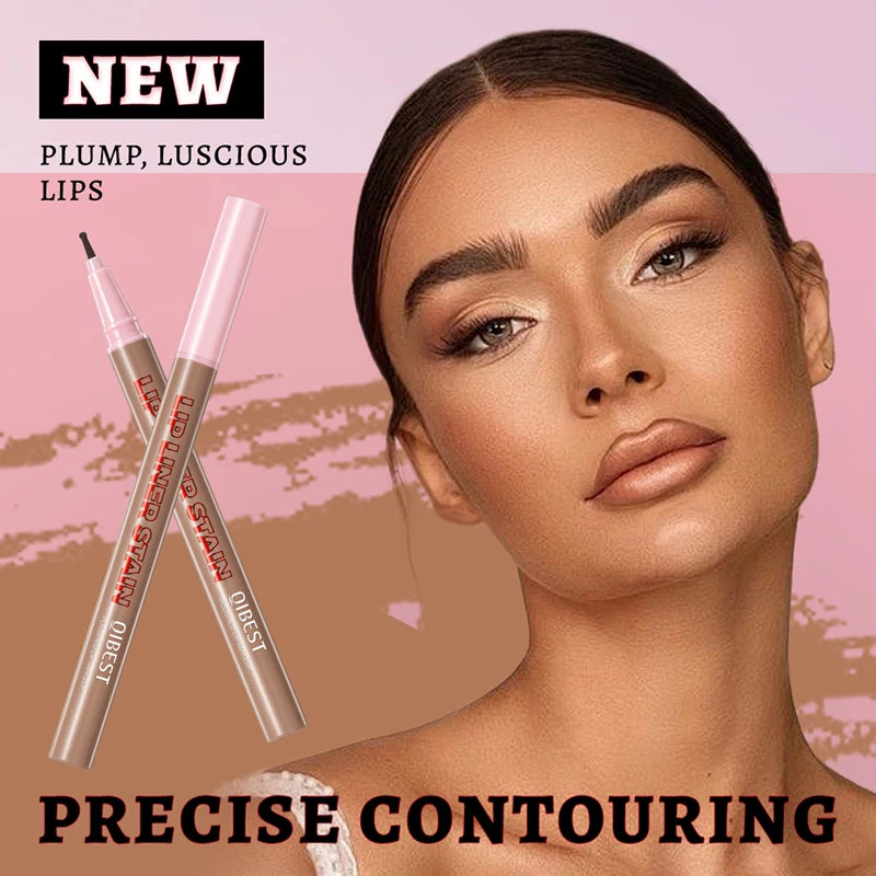 2-in-1 Matte Lip Liner Smooth Application Waterproof Anti Smudge