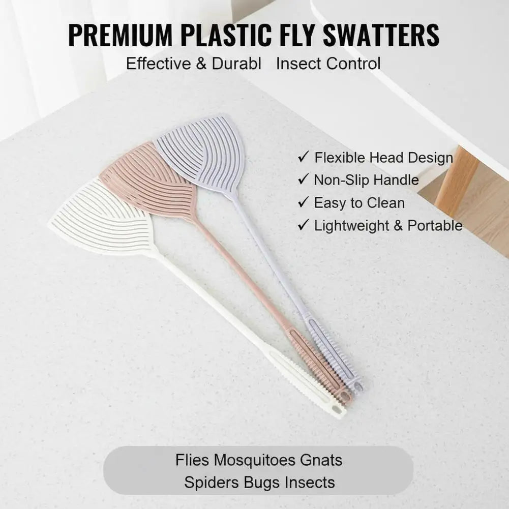 Heavy-Duty Plastic Fly Swatter – Long Handle, Indoor & Outdoor Fly Swatter Zpaxo