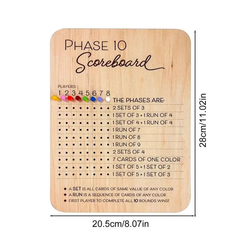 Family Games Score Board 2025 Scorecard And Round Recorder Fun Adults Game Score Board Wooden Board Card Game Recorder Includes Zpaxo