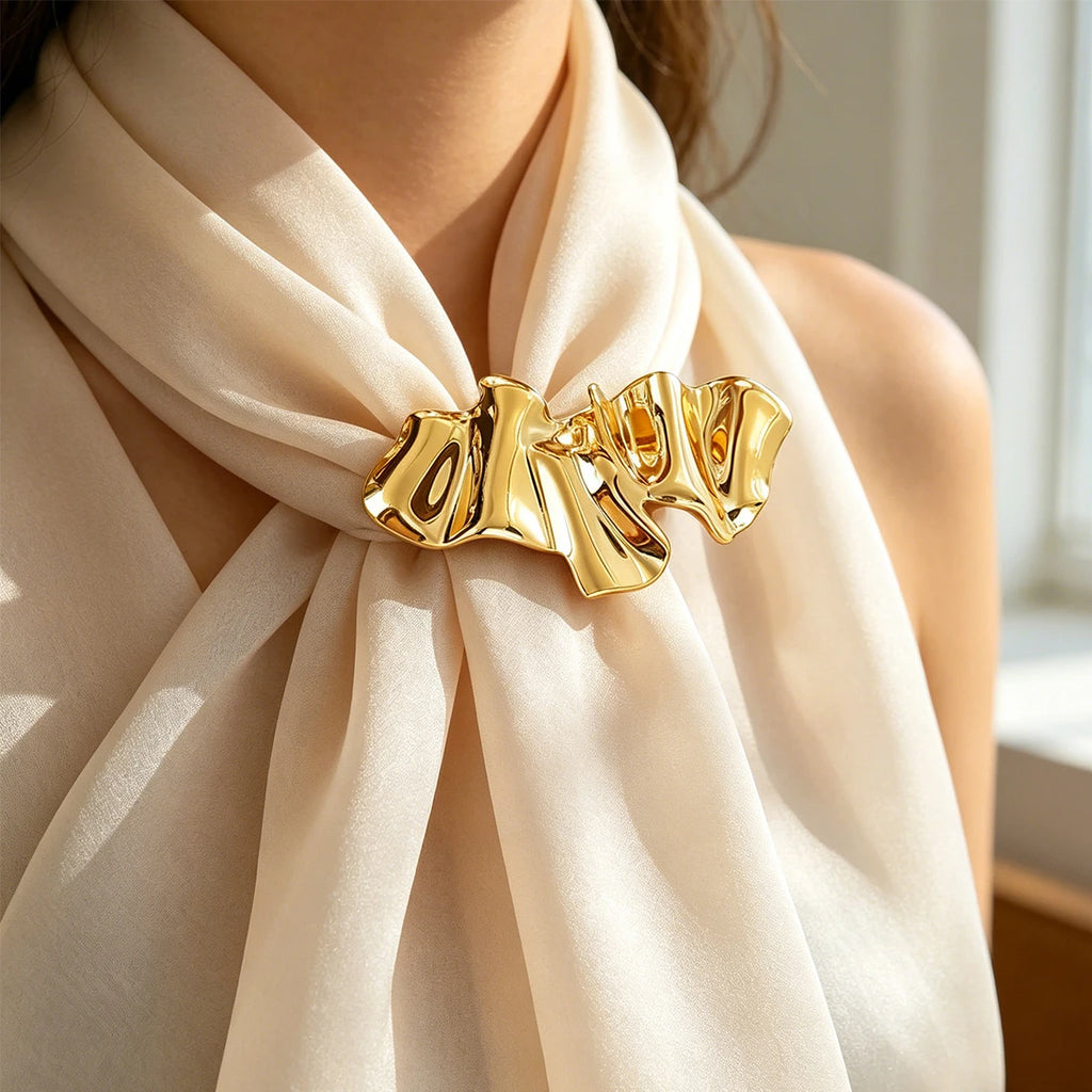 Gold Plated Geometric Brooch – Minimalist Lapel Pin | Unisex