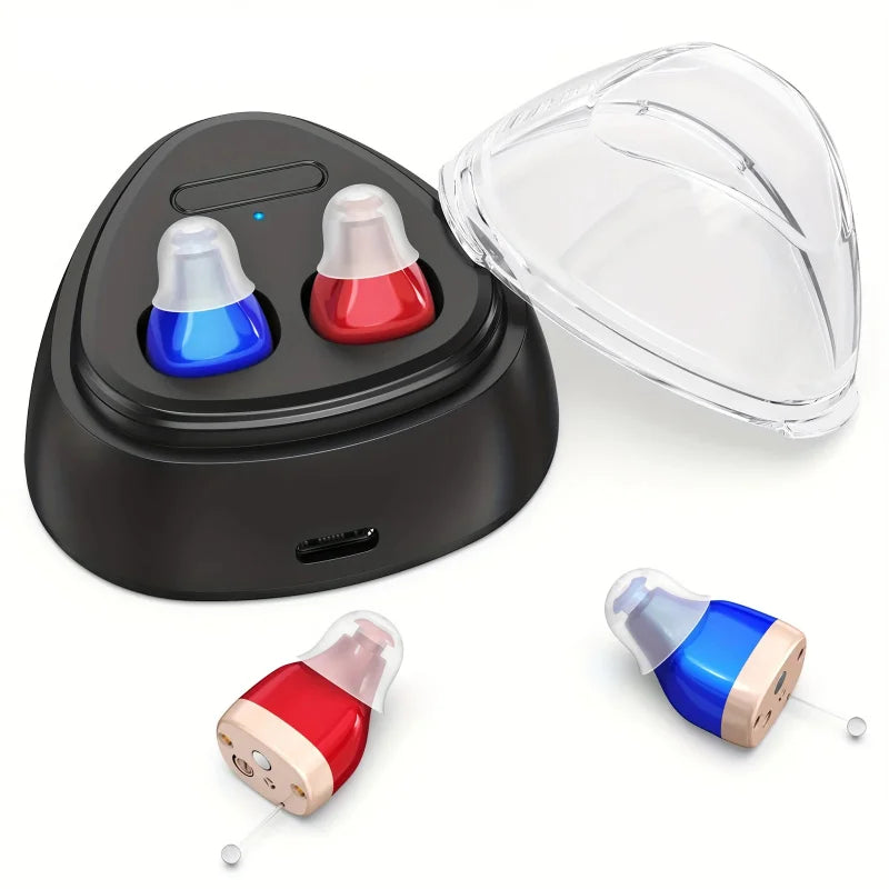 Portable Rechargeable Hearing Amplifiers Headphones Seniors Magnetic