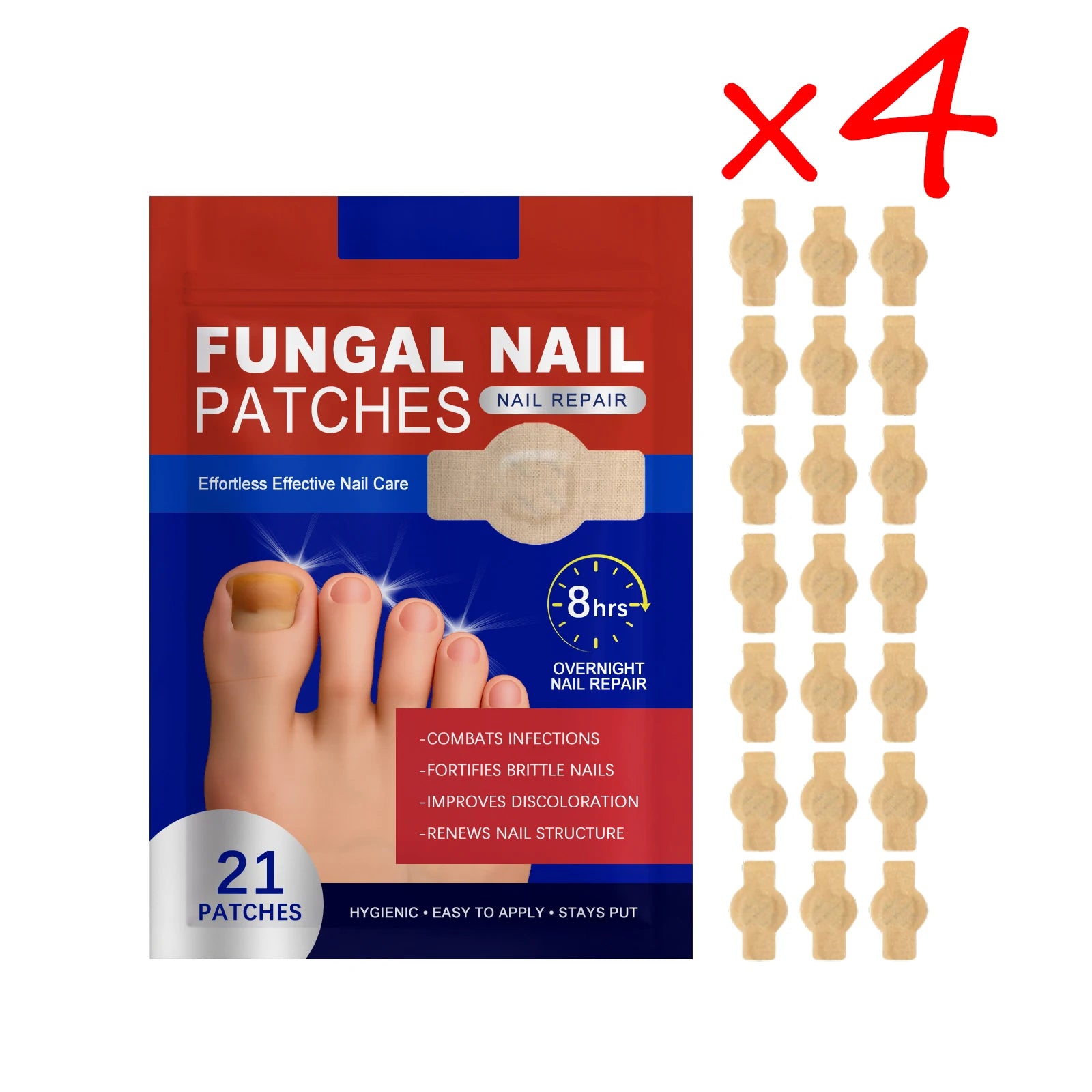 21pc Fungal Nail Repair Patches – Ingrown & Damaged Nail Care Nail Care Patch Zpaxo 86 Patches boxed