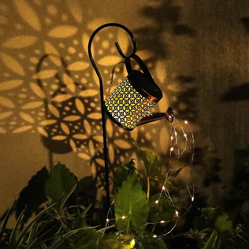 Solar Watering Lights Hanging Kettle Light String Metal Waterproof Zpaxo A-10.5CM