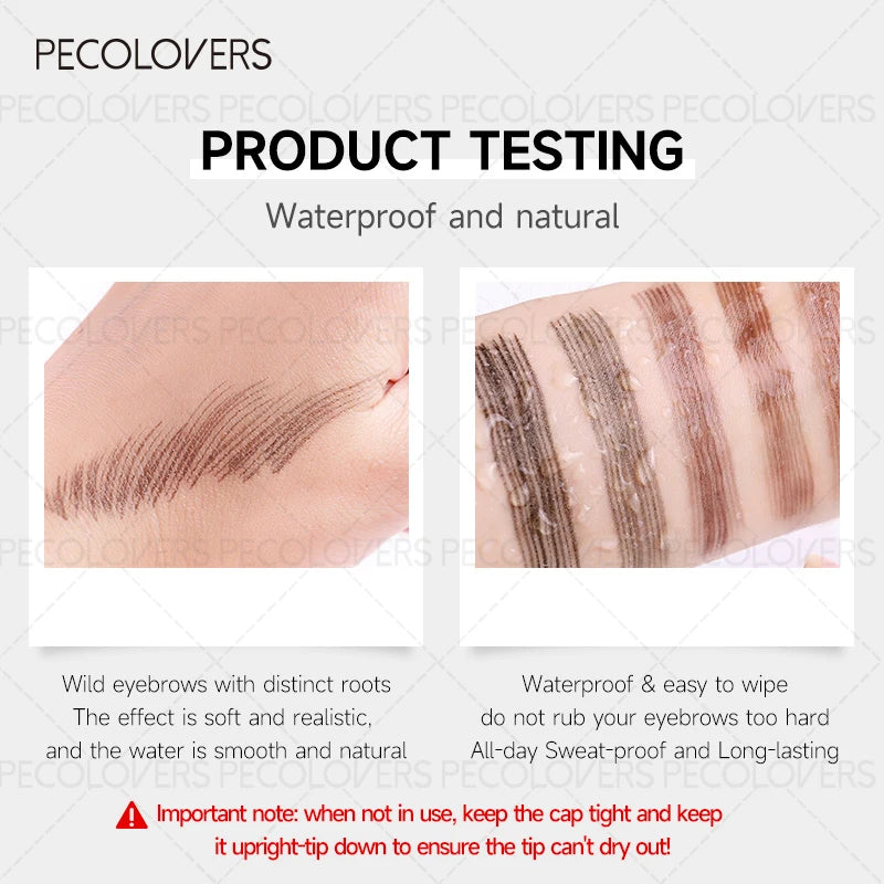 1PC 4-Branch Brow Pencil with Waterproof Multi-Tip (4-Point) Tip - Long-Lasting Sweatproof Formula for Natural Wild Brow Hair Zpaxo