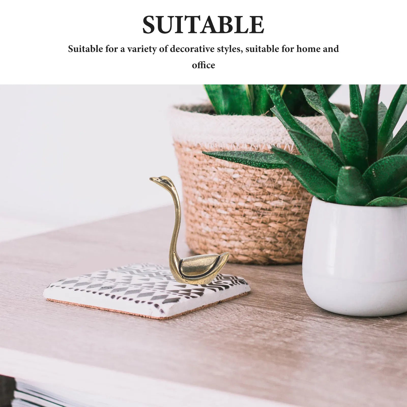 Brass Swan Birds Minimalist Decorative Statues Tabletop Living Room
