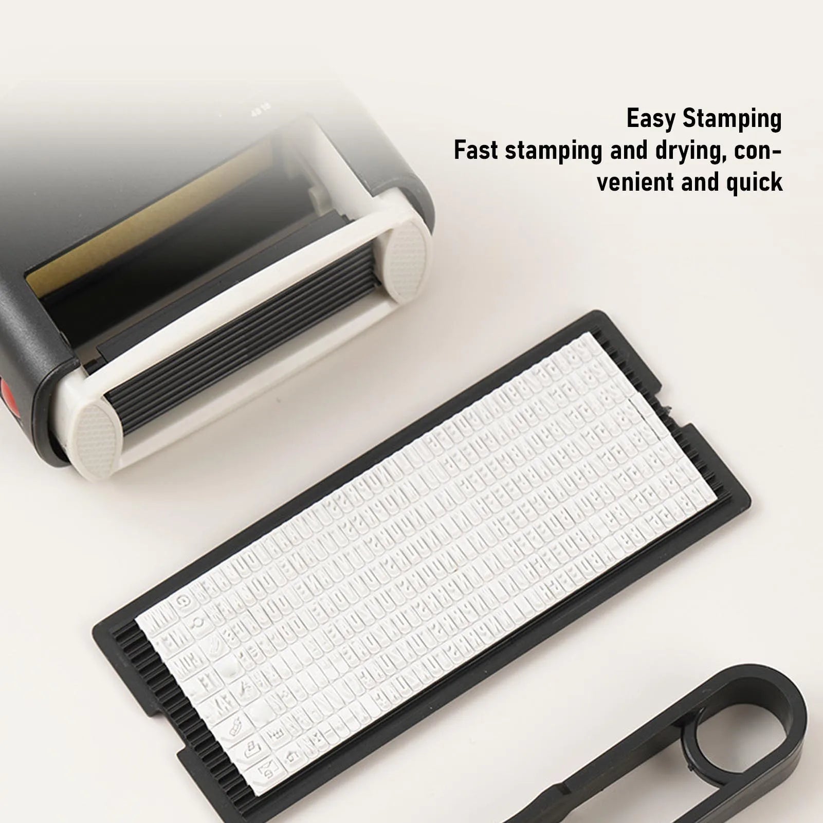 Self Inking Stamper Letter Number Symbol Refillable Automatic Press Stamper Ink Stamper for Office School Home 58x22MM Shell Zpaxo