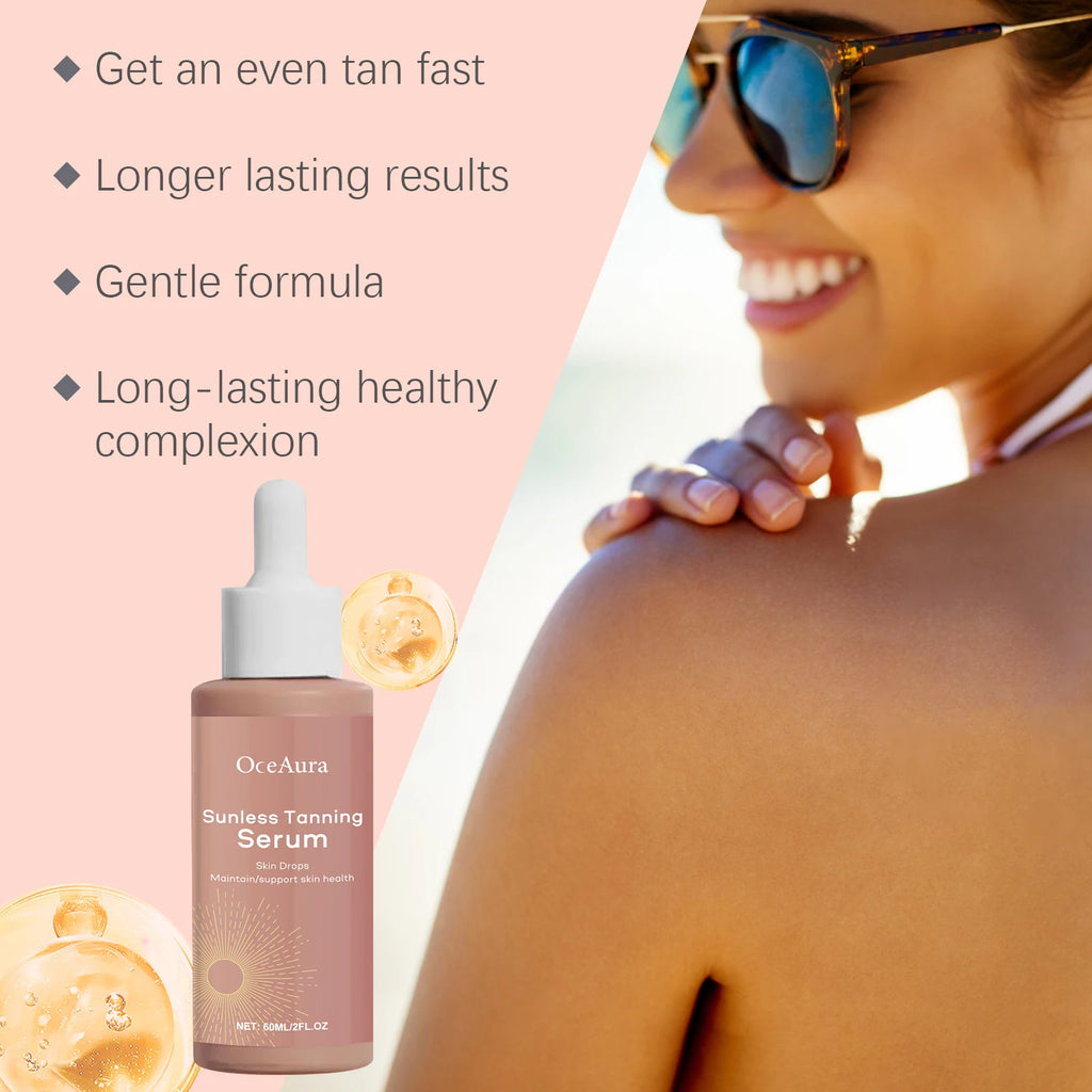 Herbal Sunless Self Tanner Drops – Natural Bronzer & Moisturizer Self Tanning Serum Zpaxo
