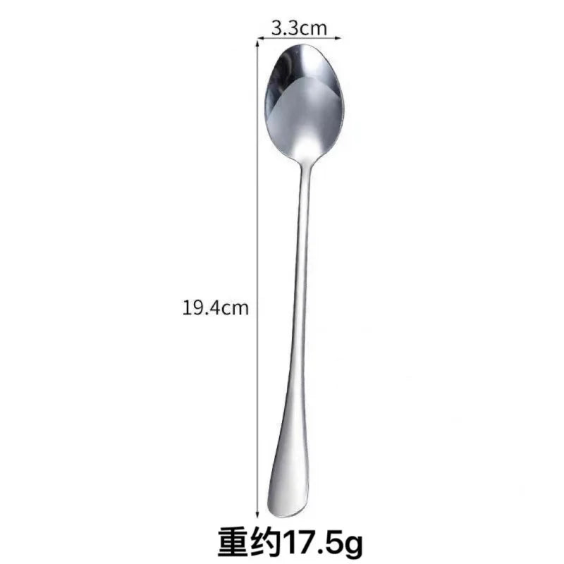 Stainless Steel Long-handled Ice Teaspoon Coffee Spoon Cream Stirring