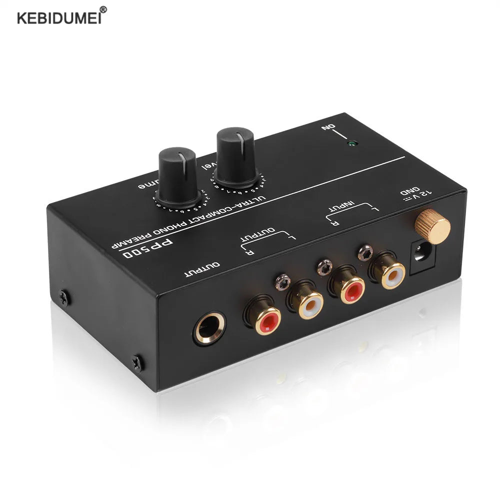 Ultra-compact Phono Preamp Pre Amp Preamplifier Level Volume Control