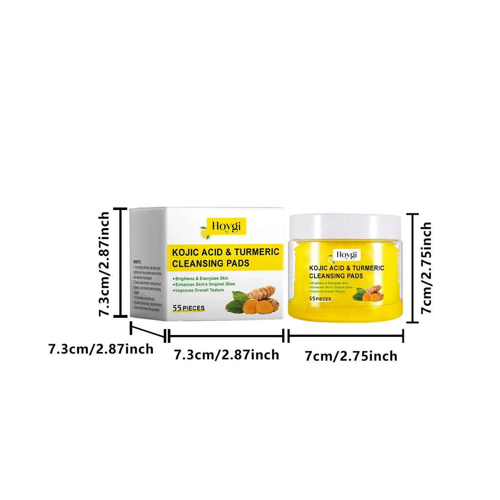 Turmeric Kojic Acid Cleansing Pads – Brighten & Exfoliate Skin Facial Cleansing Pads Zpaxo