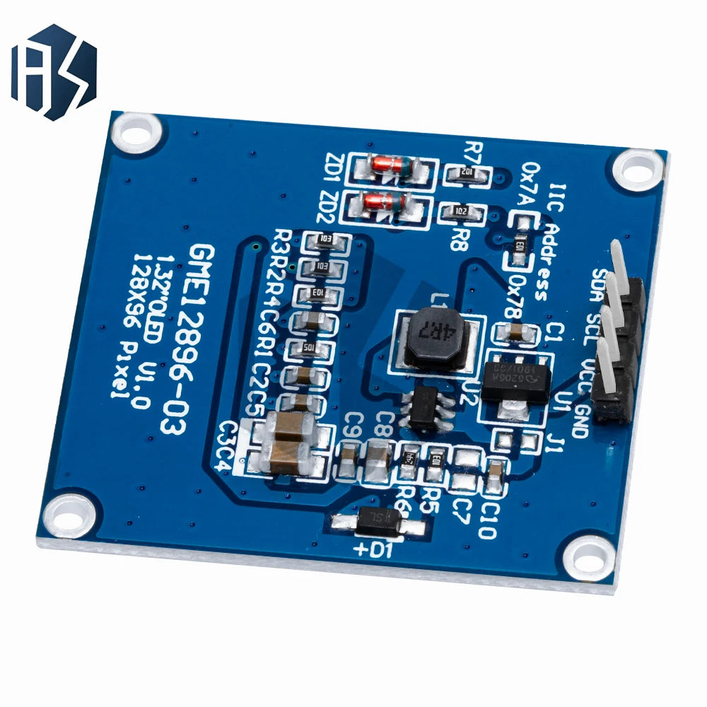 1 32-inch 128x96 White OLED Display Module SSD1327 Driver IC I2C Zpaxo