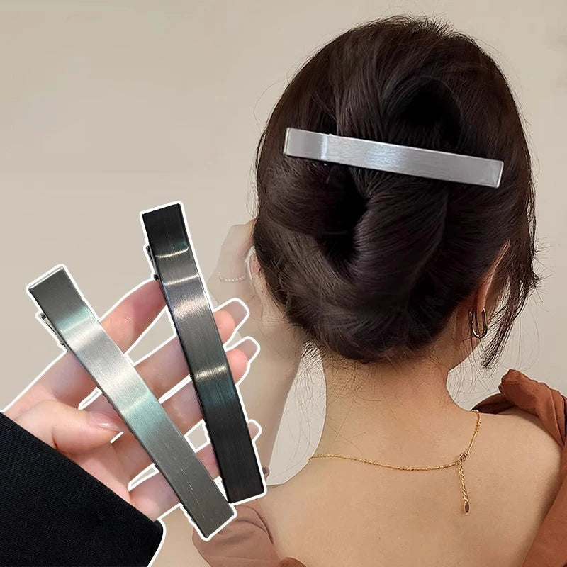Korean Women Elegant Hair Clips Barrettes for Girls Metal Hair Claws Hairpin Bangs Duckbill Clip Ponytail Fashion Accessories Zpaxo