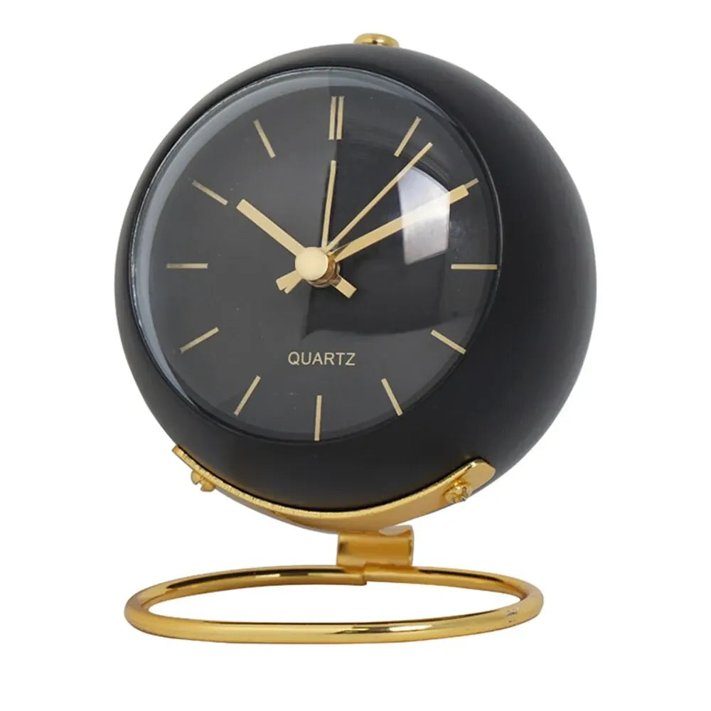 Nordic Minimalist Alarm Clock – Silent Luminous Analog Desk Clock Analog Alarm Clock Zpaxo black