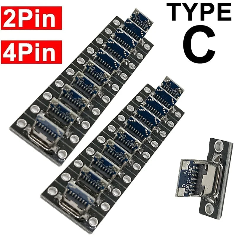 1-20Pcs USB 3.1 Type C Socket With Screw Fixing Plate Type-C USB Jack 3.1 Type-C 2Pin 4Pin Female Connector Jack Charging Port Zpaxo