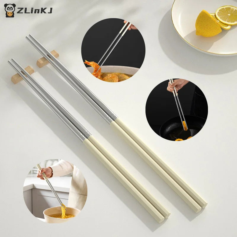 Stainless Steel Chopsticks Long Cook Noodles Deep Fried Pot Chinese Zpaxo