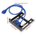 652F 20 Pin 3.5" Floppy Bay Front Panel 2 Ports USB Expansion Adapter Connector Zpaxo CN