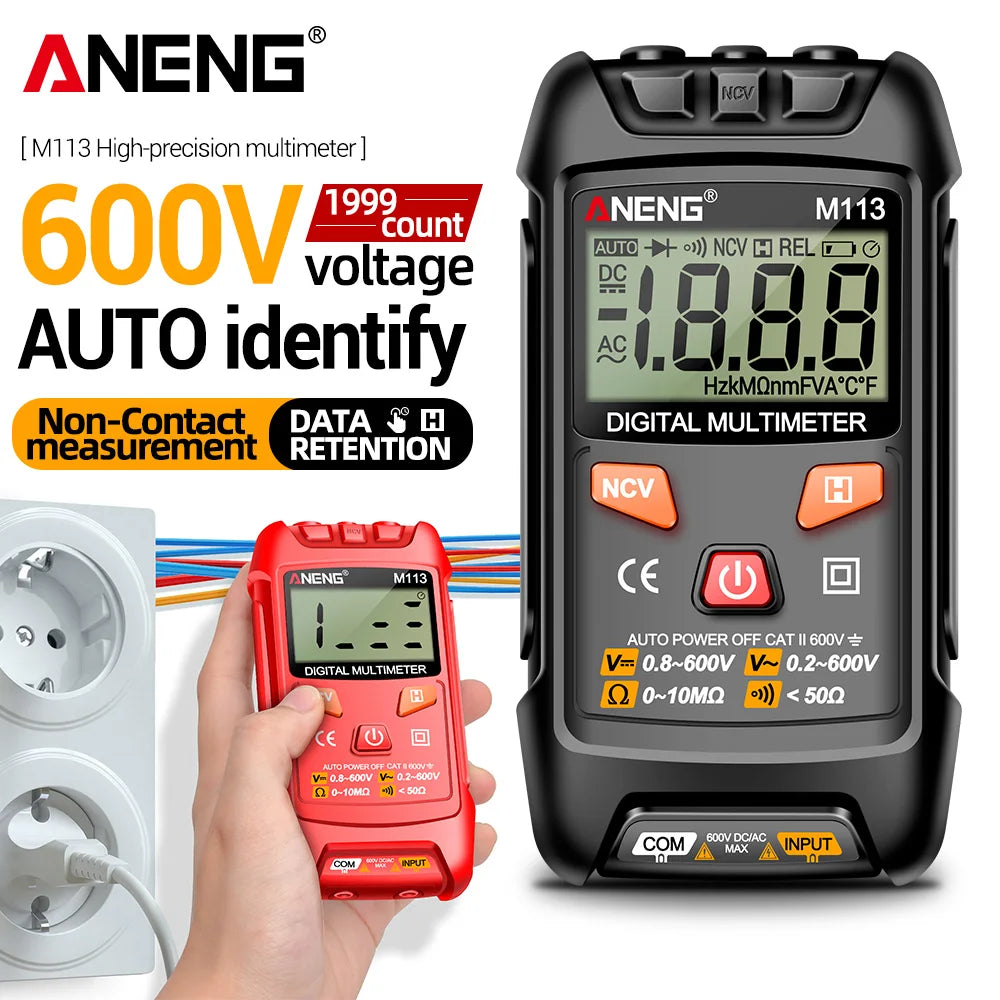 ANENG M113 Inteligent Multimeter Ohm NCV Measuring Mini Instruments