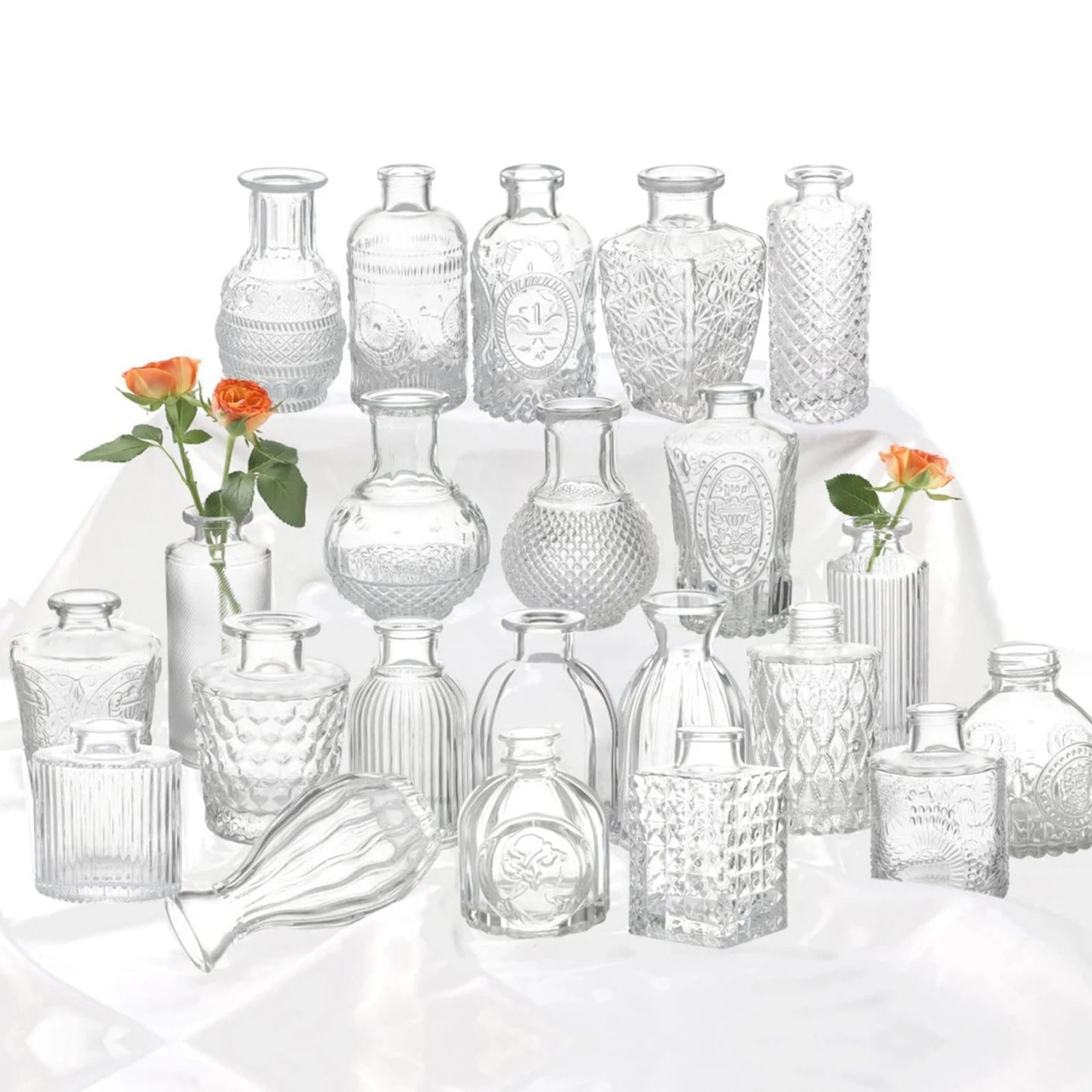 Glass Bud Vase Clear Decorative Vases Home Wedding Table Decorations