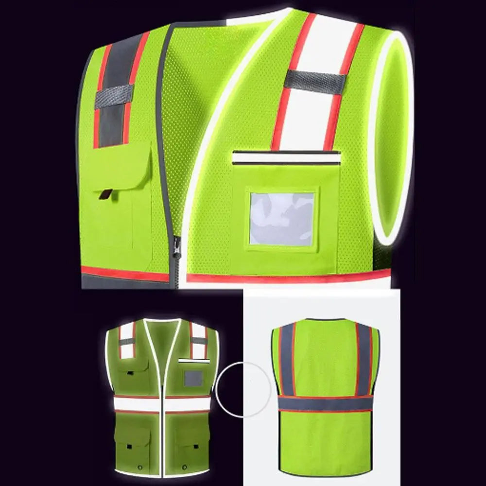 Visibility Reflective Safety Vest Wear Resistant Fashion Traffic Zpaxo
